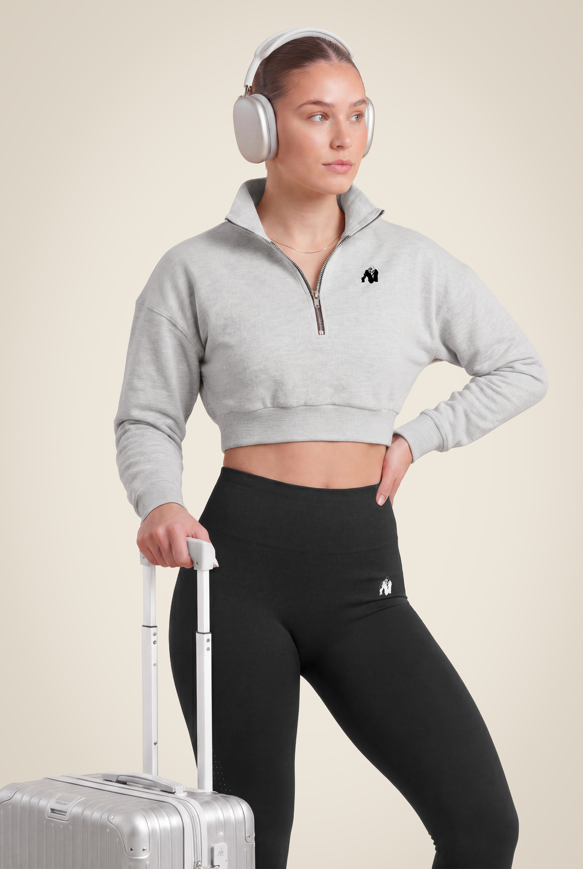 Gorilla Wear Ocala Cropped Half-Zip Sweatshirt Hoodie & Sweatshirt Gray