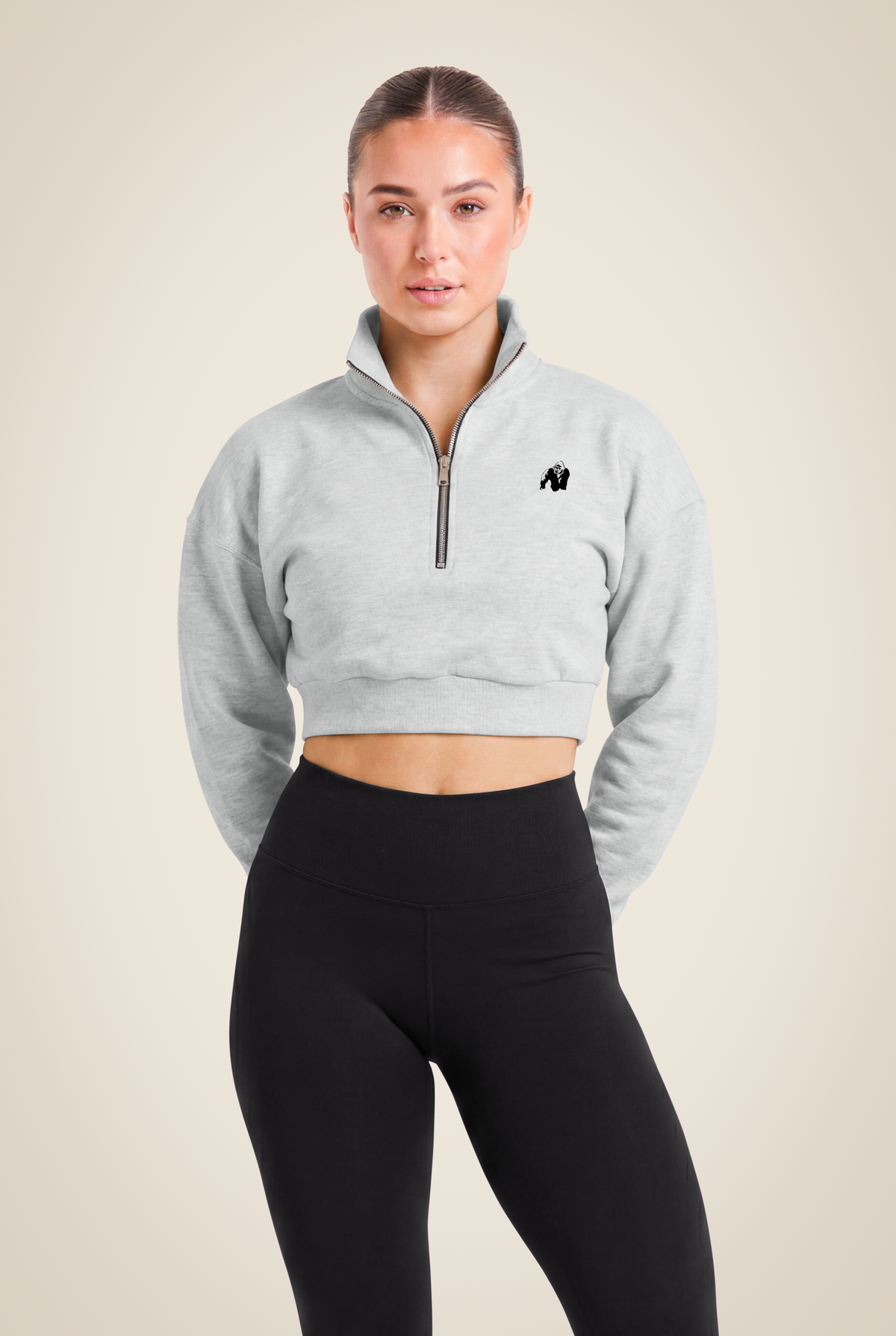 Gorilla Wear Ocala Cropped Half-Zip Sweatshirt Hoodie & Sweatshirt Gray
