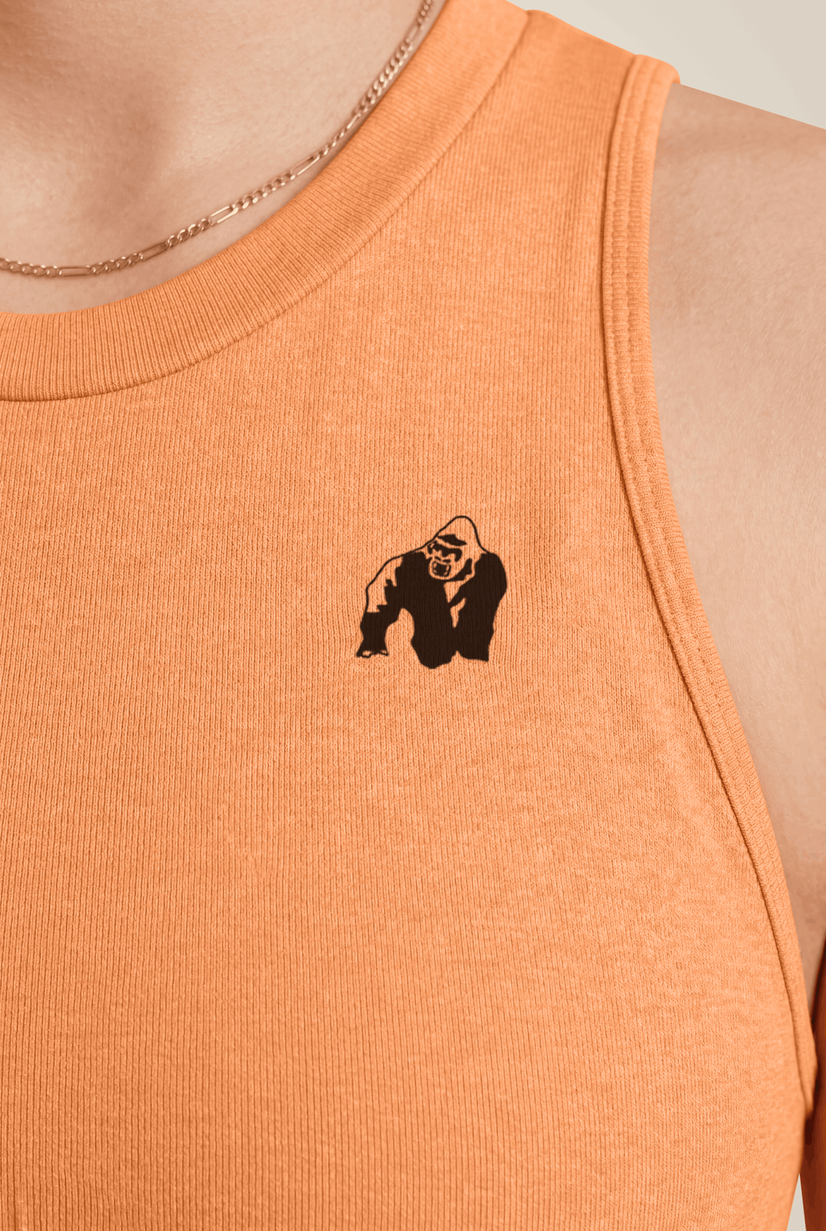 Gorilla Wear Olivia Seamless Crop Top - Peach - Detail View