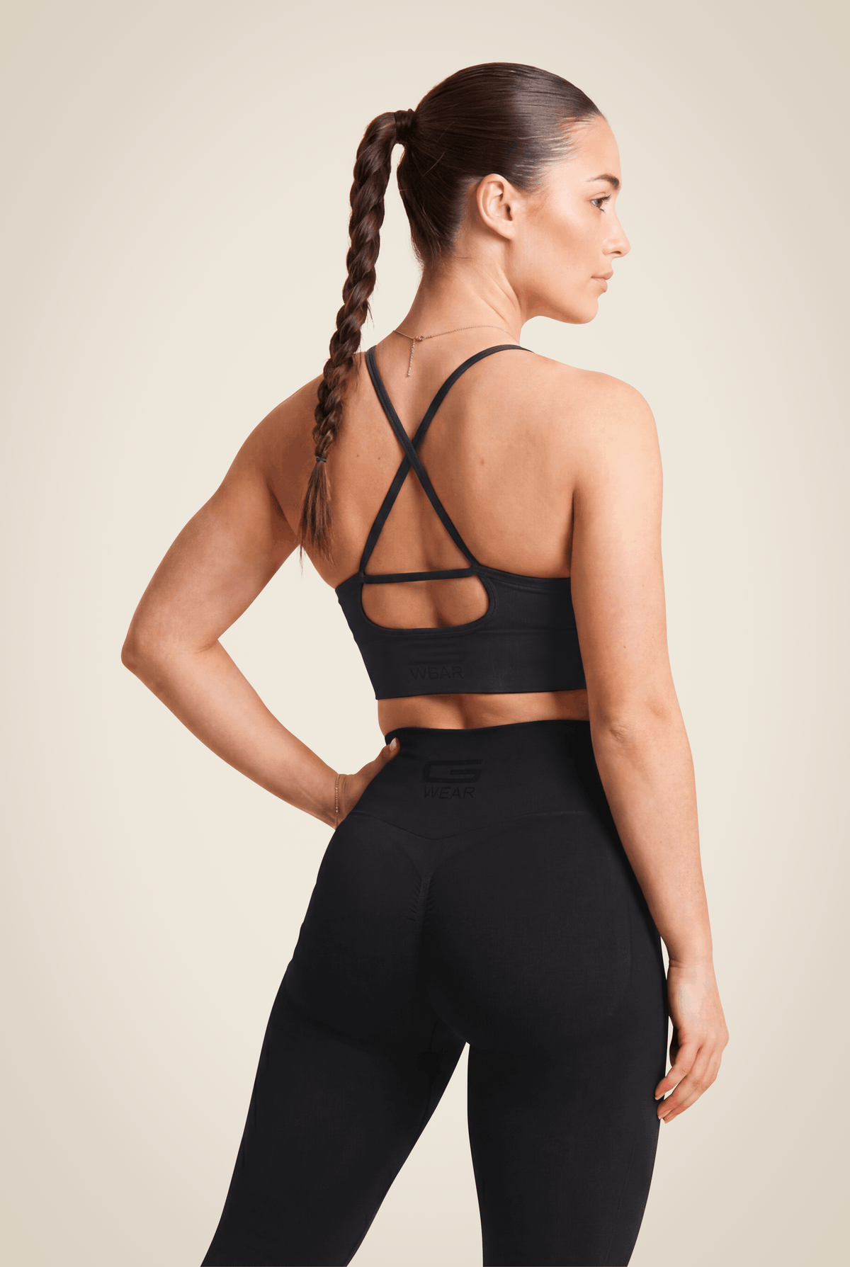 Gorilla Wear Olivia Seamless Sports Bra - Black - Back View