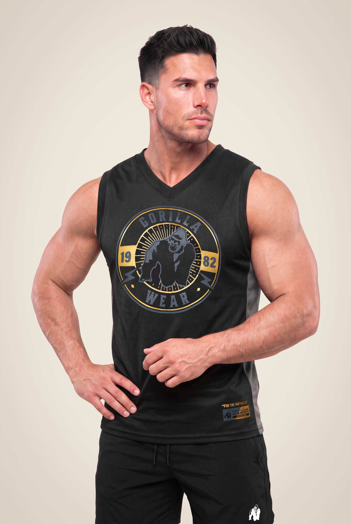 Gorilla Wear Orlando Jersey Tank Top - Black - Front View