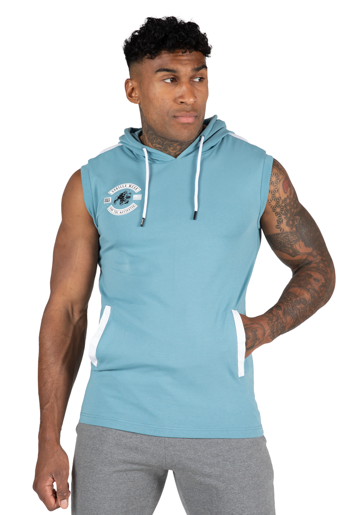Gorilla Wear Oswego S/L Hooded T-Shirt T-Shirt & Tops Blue
