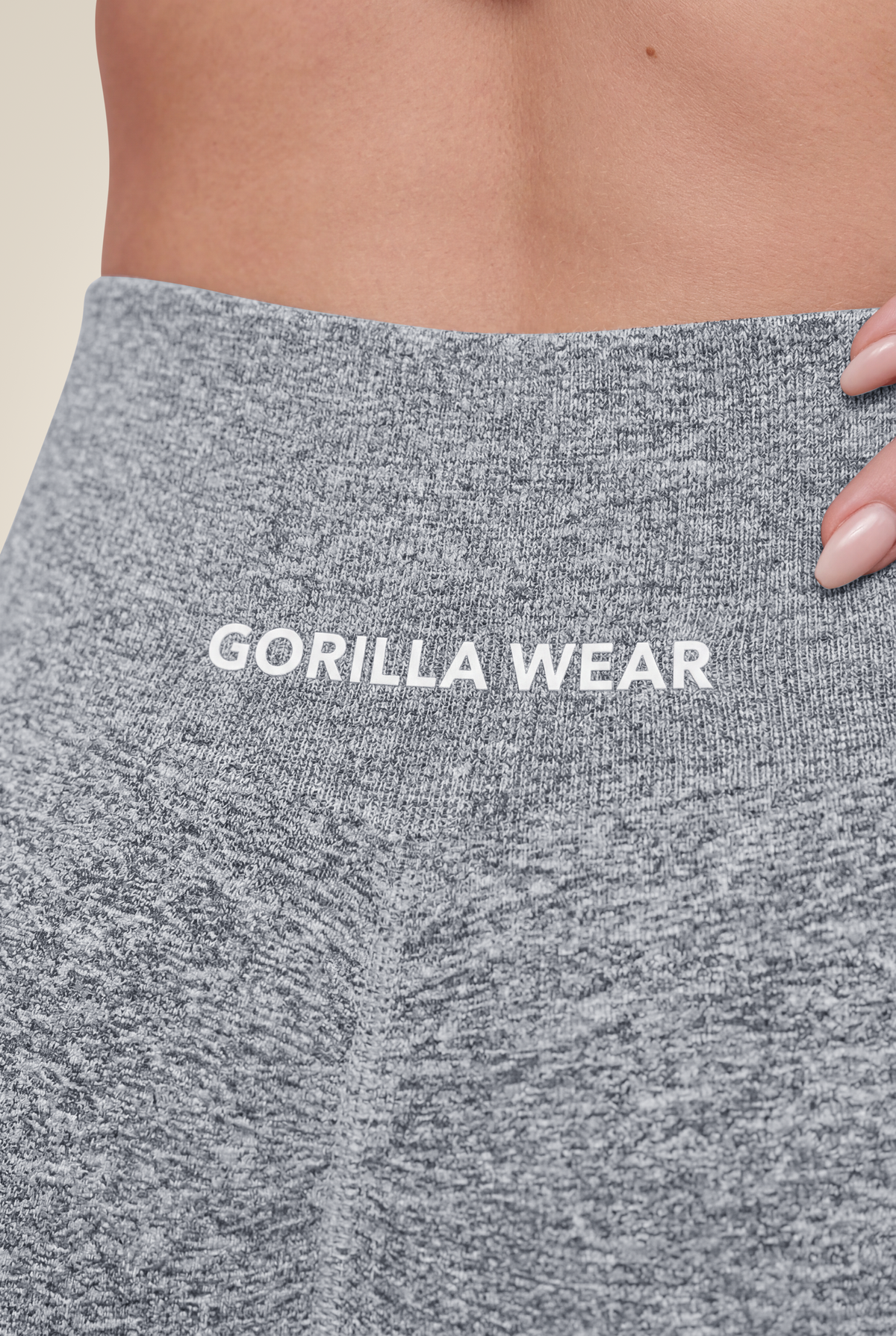 Gorilla Wear Quincy Seamless Shorts - Gray Melange - Detail View