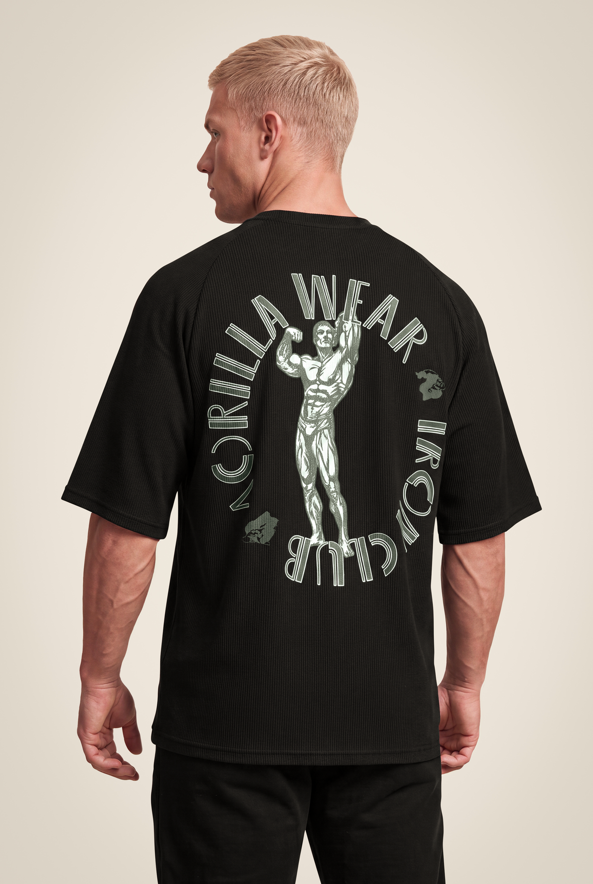 Gorilla Wear Russell Oversized T-Shirt - Black - Back View