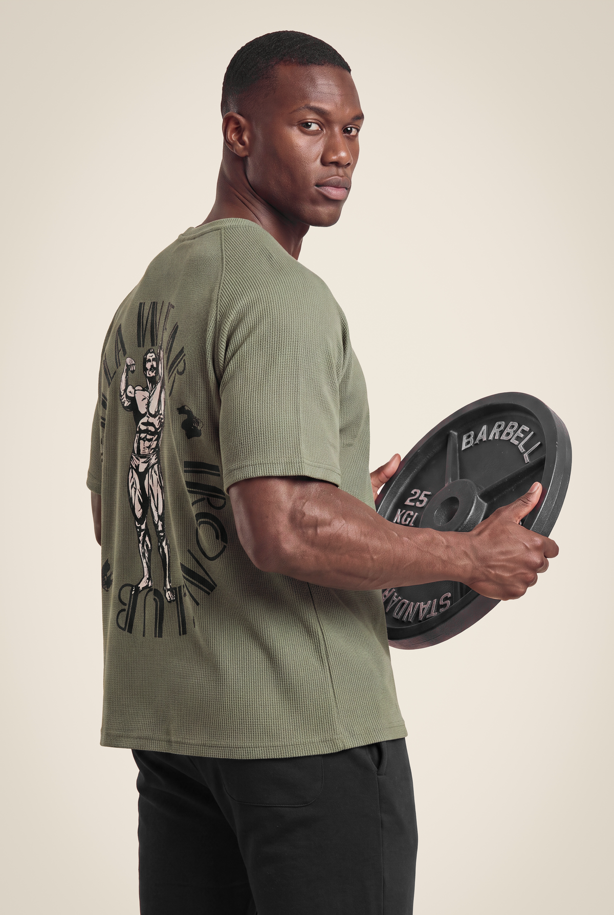 Gorilla Wear Russell Oversized T-Shirt - Green - Back View