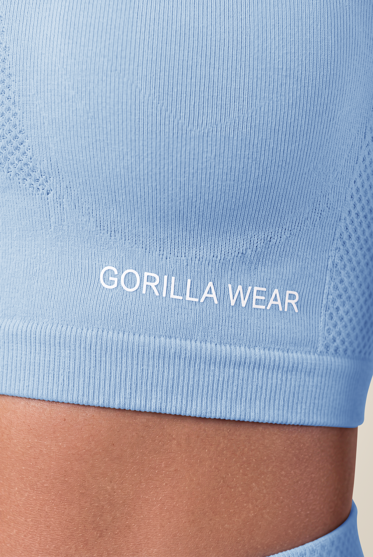Gorilla Wear Selah Seamless Crop Top T-Shirt & Tops Light Blue