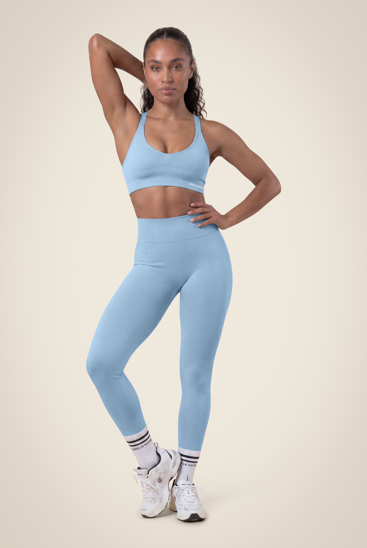 Gorilla Wear Selah Seamless Leggings - Light Blue - Full Body