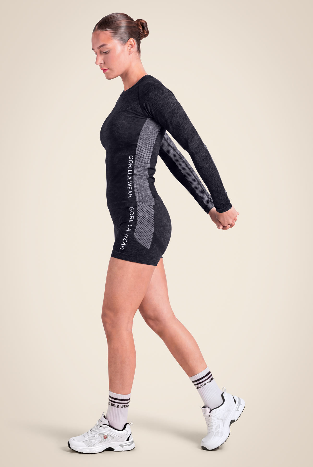 Gorilla Wear Selah Seamless Long Sleeve - Black - Full Body