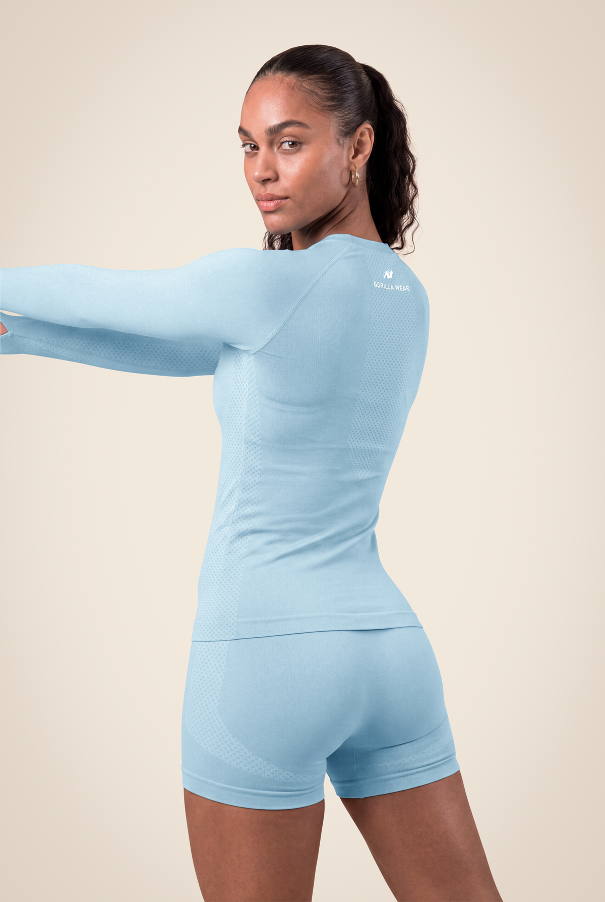 Gorilla Wear Selah Seamless Long Sleeve T-Shirt & Tops Light Blue