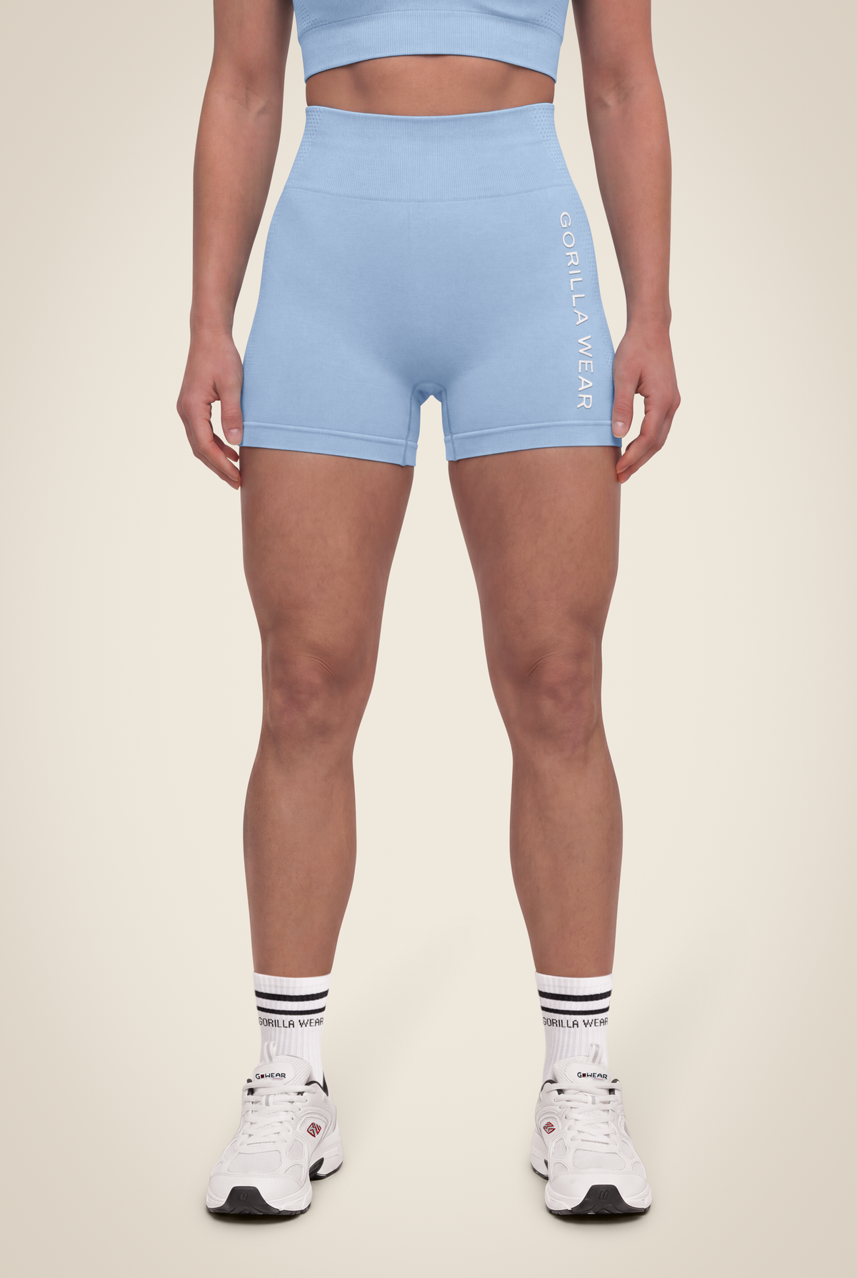 Gorilla Wear Selah Seamless Shorts - Light Blue - Front View