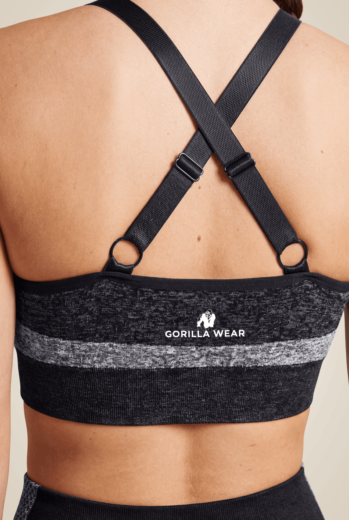 Gorilla Wear Selah Seamless Sports Bra - Black - Detail View