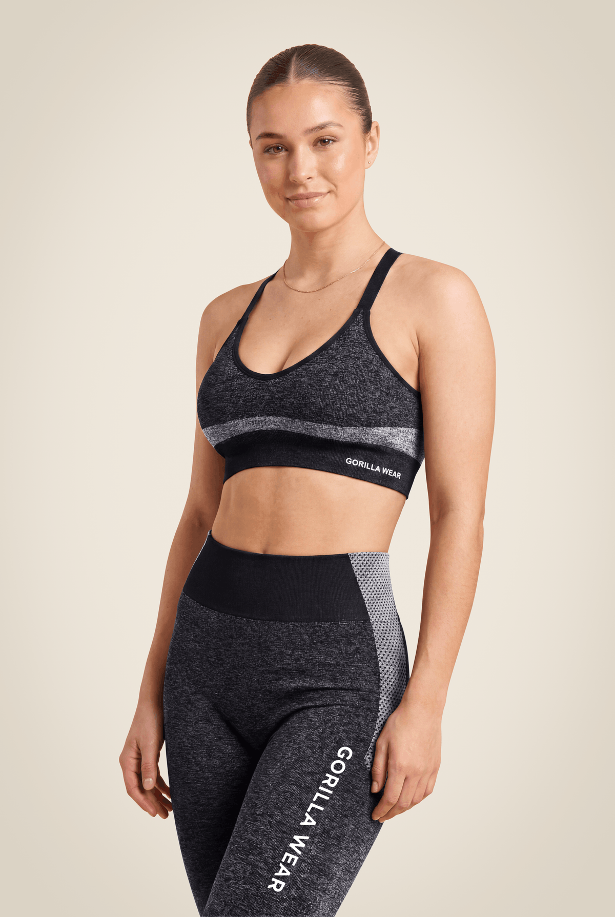 Gorilla Wear Selah Seamless Sports Bra - Black - Front View