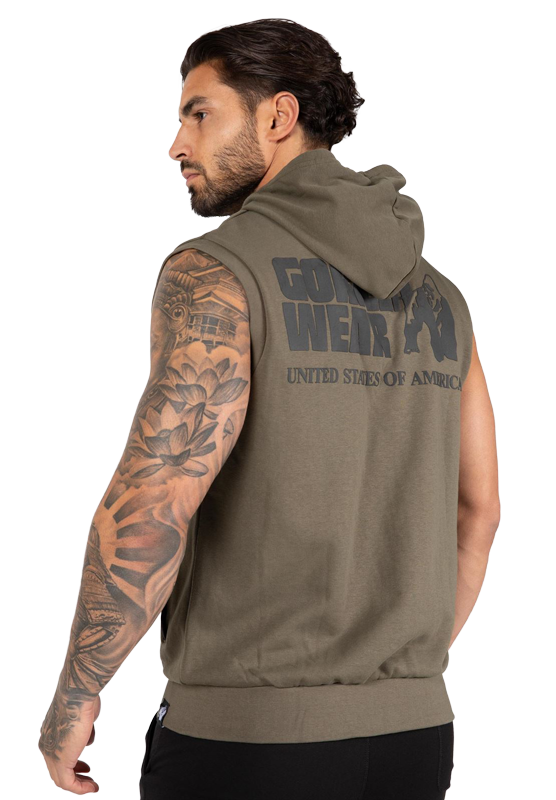 Gorilla Wear Springfield S/L Zipped Hoodie Hoodie & Sweatshirt Army Green