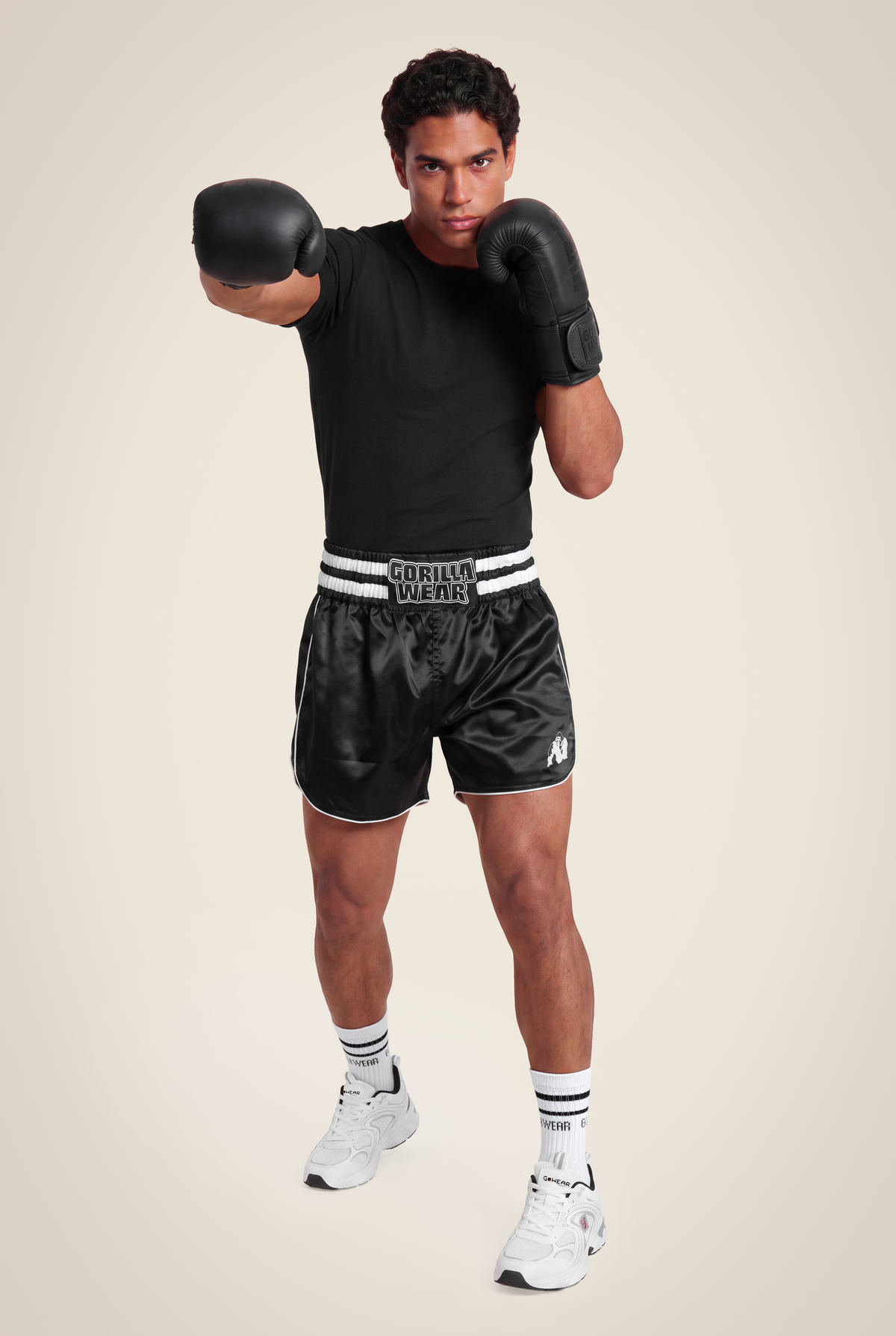 Gorilla Wear Tacoma Fighting Shorts Fight Gear Black/White