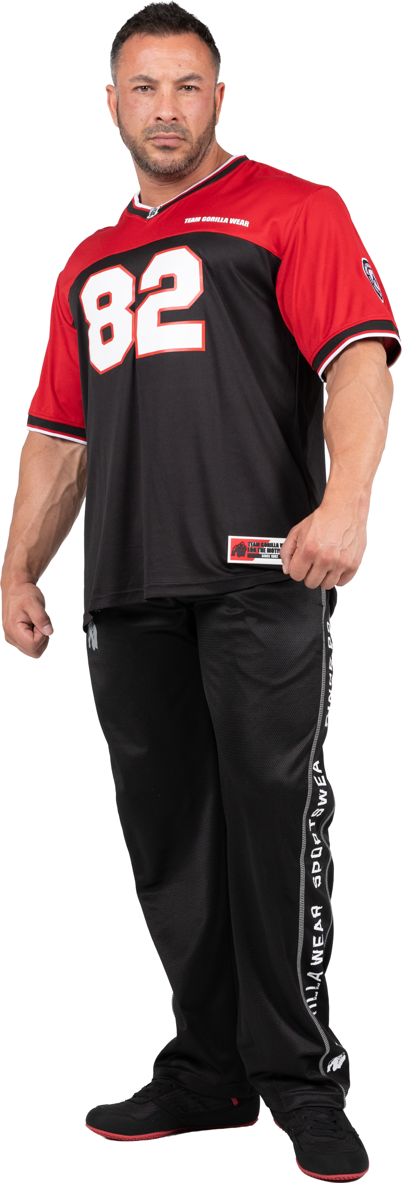 Gorilla Wear Trenton Football Jersey T-Shirt & Tops Black/Red