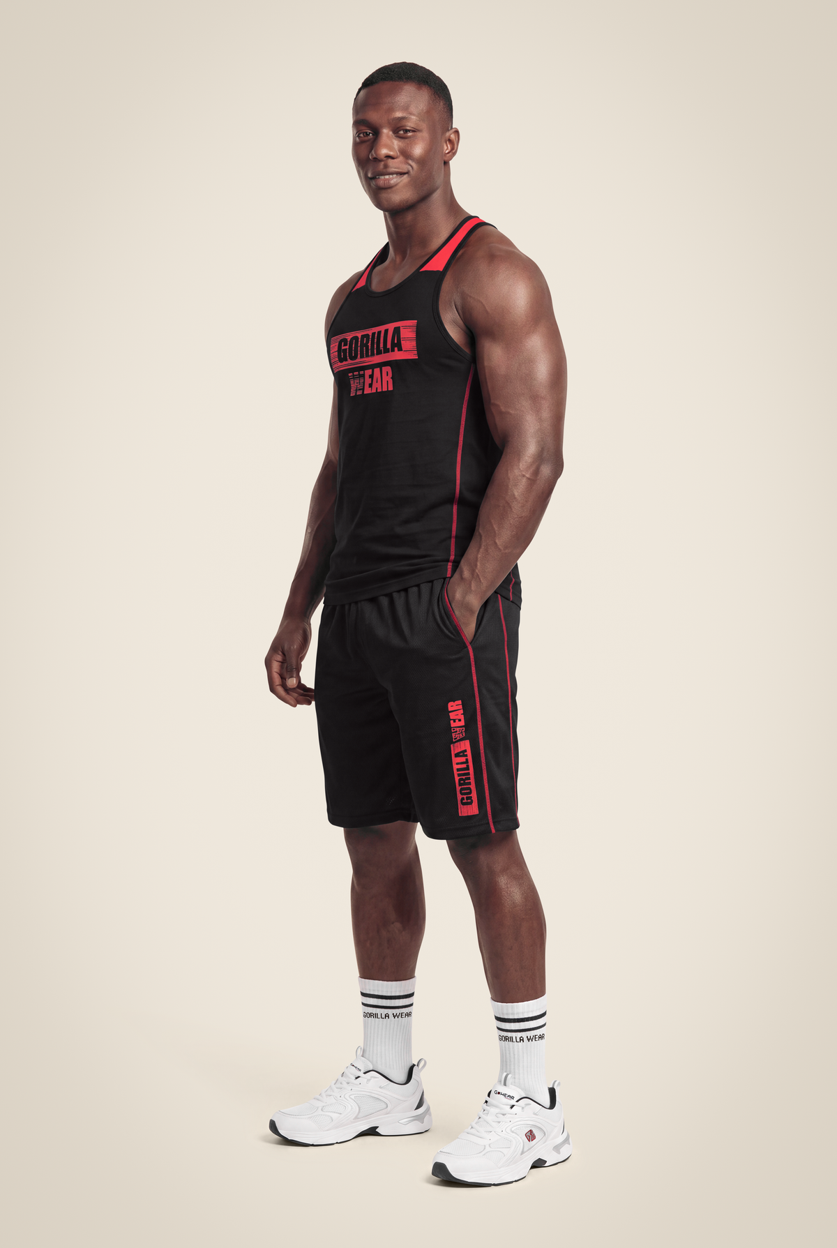 Gorilla Wear Wallace Tank Top - Black/Red - Full Body