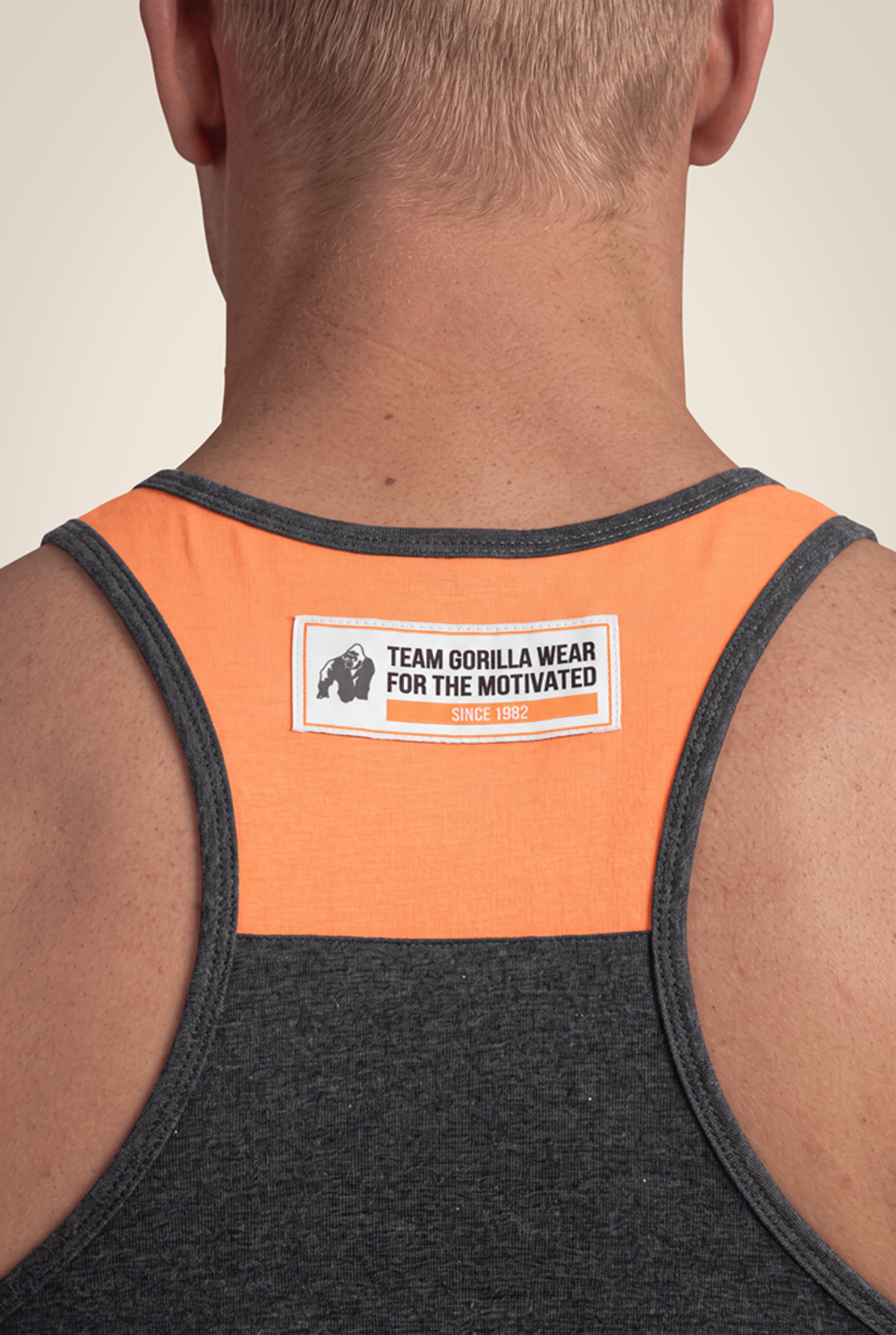 Gorilla Wear Wallace Tank Top - Gray/Orange - Detail View