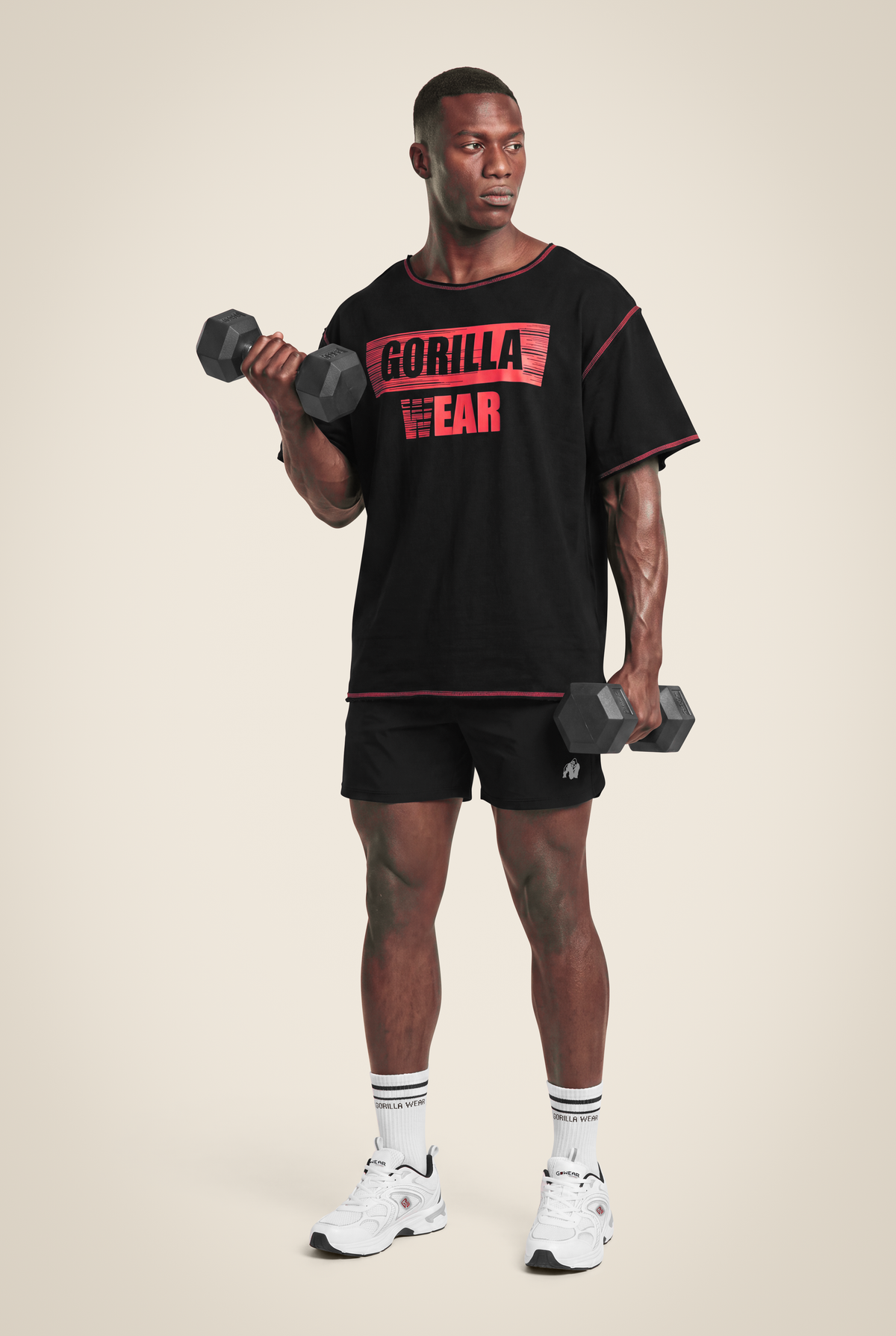 Gorilla Wear Wallace Workout Top T-Shirt & Tops Black/Red