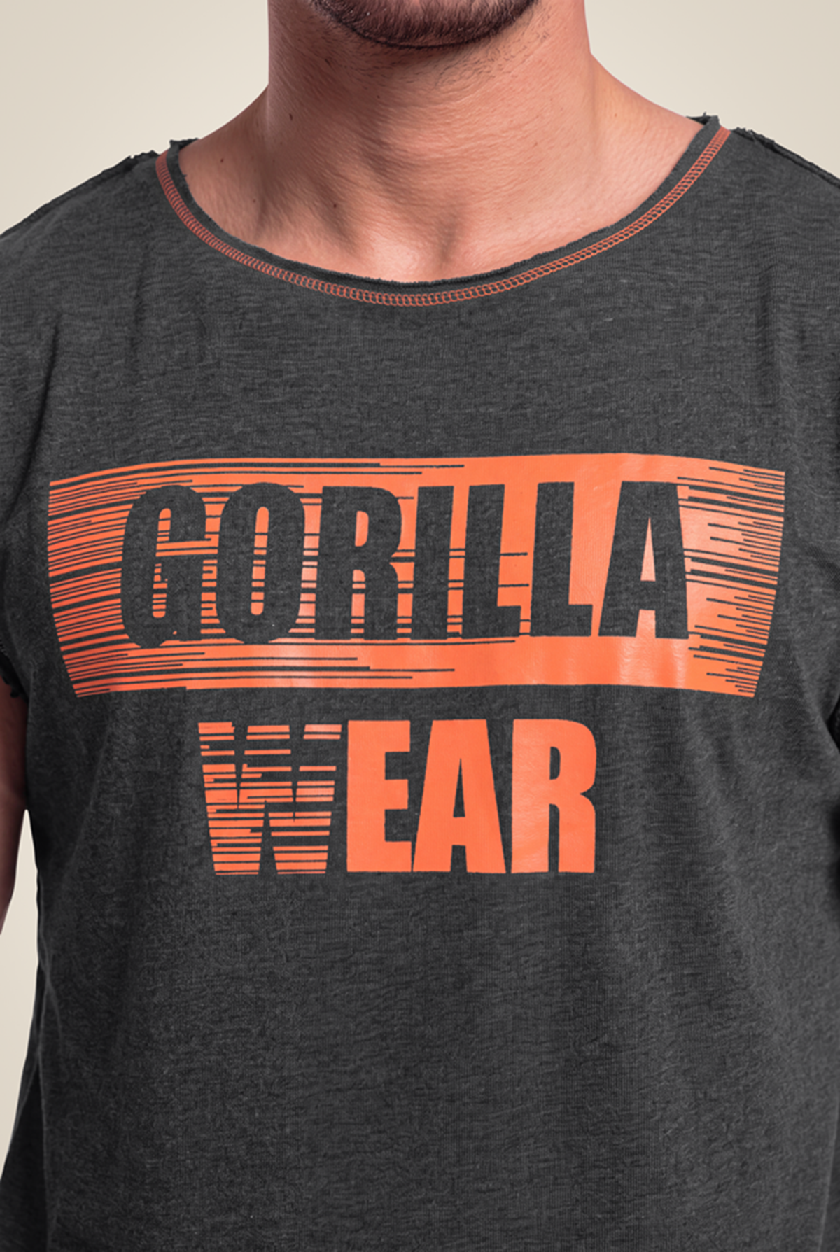 Gorilla Wear Wallace Workout Top T-Shirt & Tops Gray/Orange