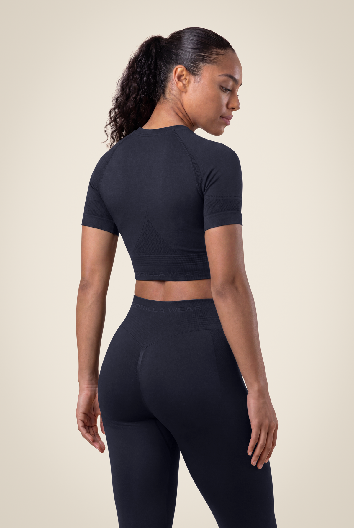 Gorilla Wear Whitney Seamless Crop Top T-Shirt & Tops Black