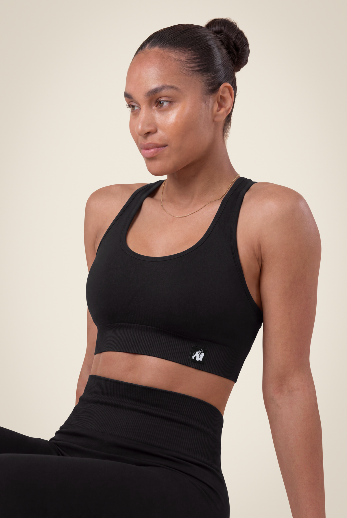 Gorilla Wear Yava Seamless Sports Bra - Black - Full Body