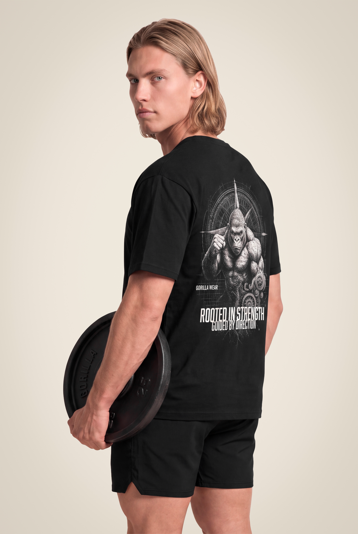 Gorilla Wear Yukon Oversized T-Shirt - Black - Back View