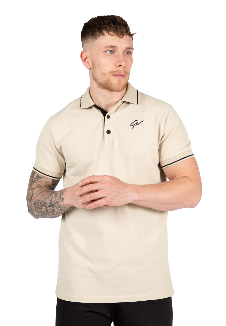 Gorilla Wear Delano Polo T-Shirt & Tops Beige/Black