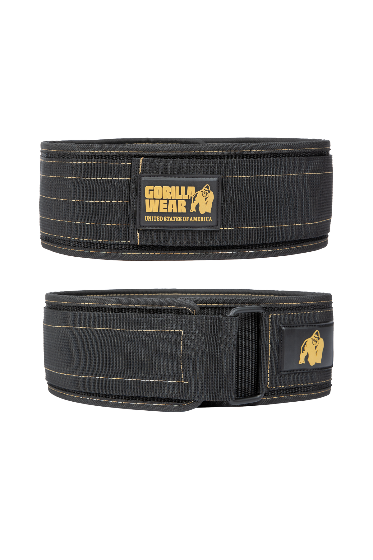 4 Inch Nylon Lifting Belt Black Gold