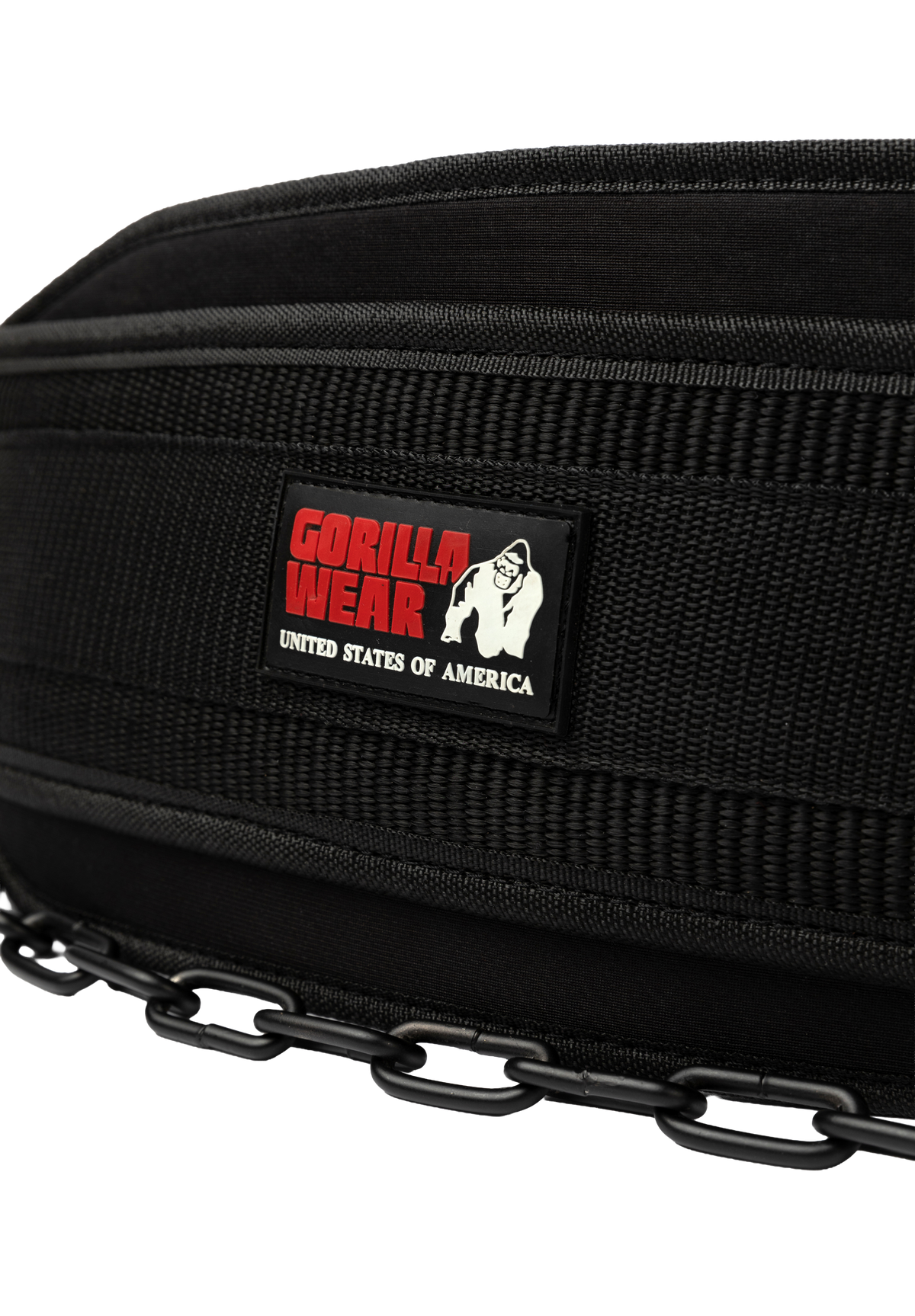 Gorilla Wear Nylon Dip Belt - Black - Detail View