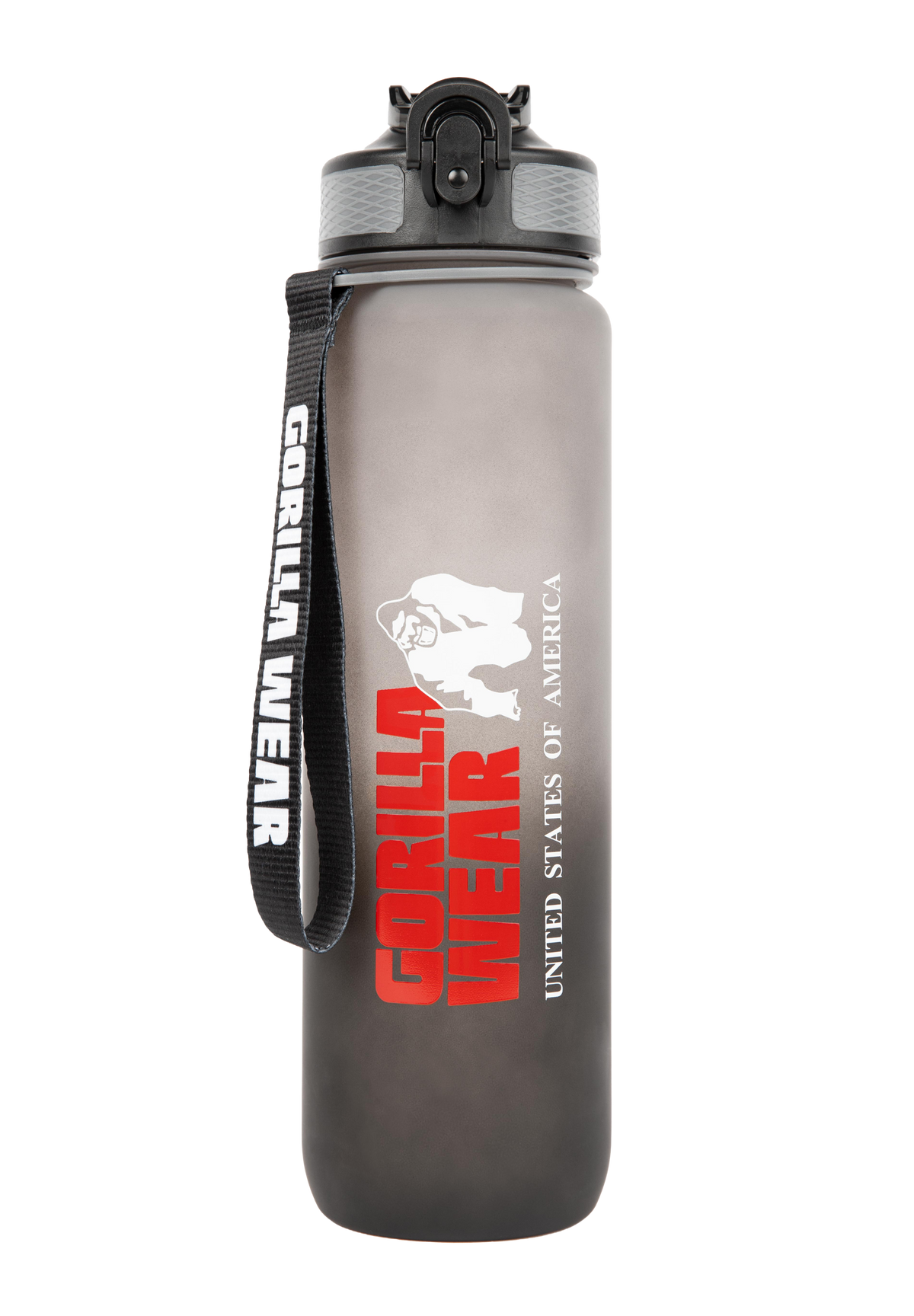 Gorilla Wear Gradient Water Bottle 1000ML Shakers & Bottles Black/Gray
