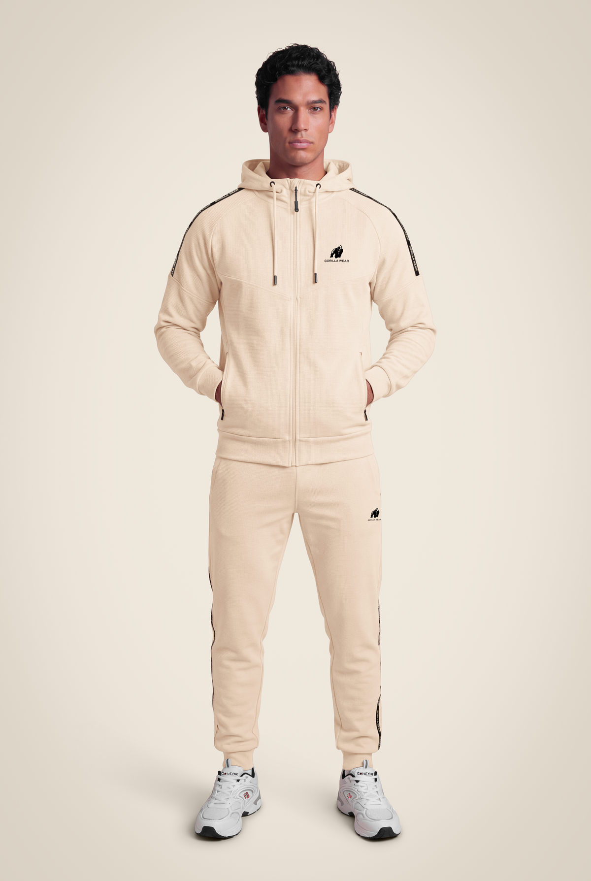 Gorilla Wear Harvey Hooded Track Jacket Jacket Beige