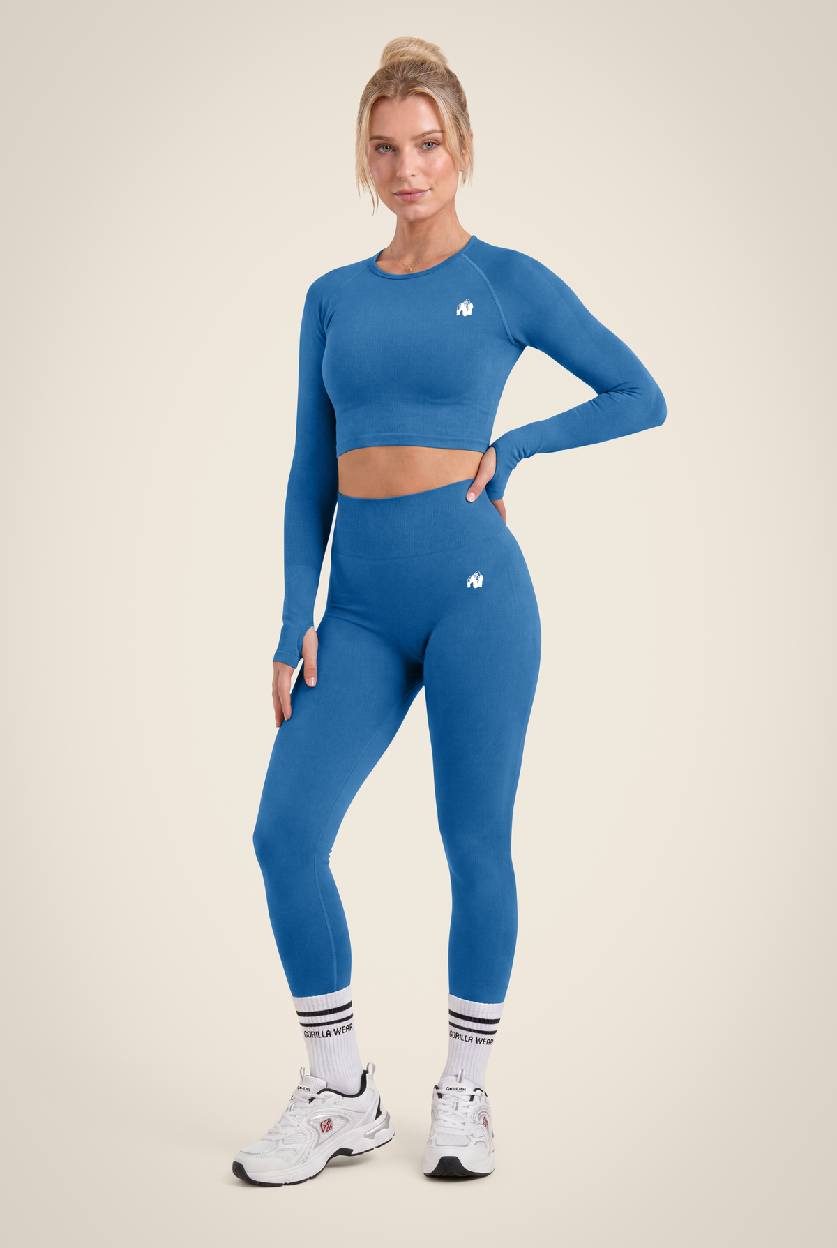 Gorilla Wear Hilton Seamless Long Sleeve T-Shirt & Tops Blue