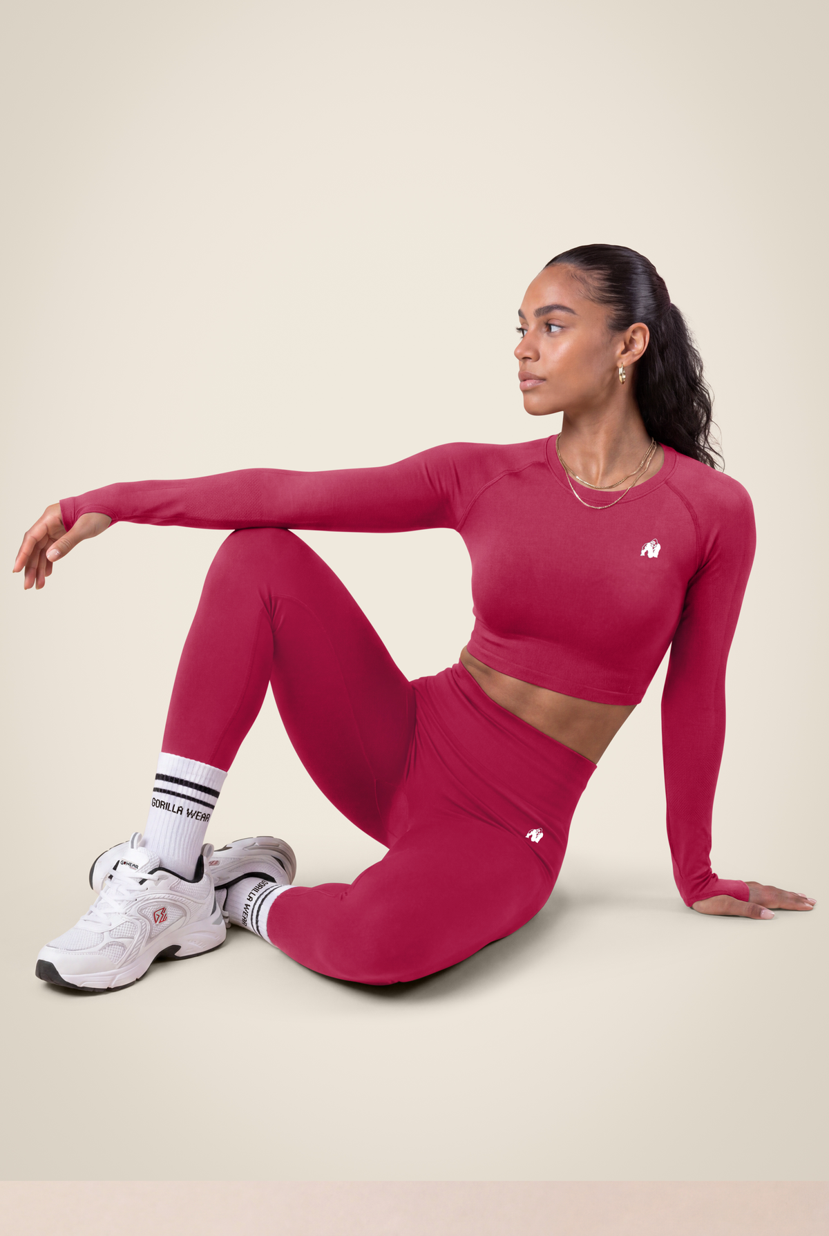 Gorilla Wear Hilton Seamless Long Sleeve T-Shirt & Tops Fuchsia