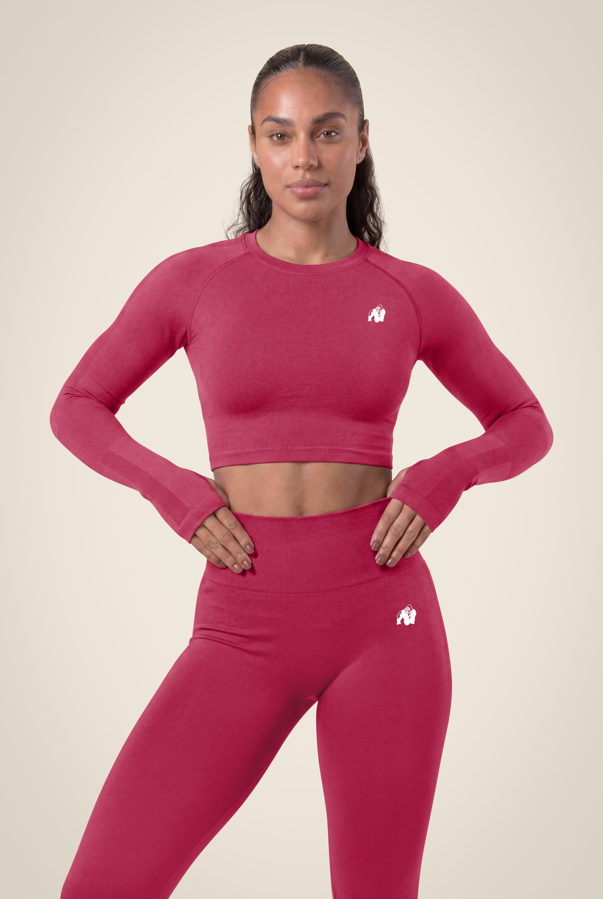 Gorilla Wear Hilton Seamless Long Sleeve T-Shirt & Tops Fuchsia