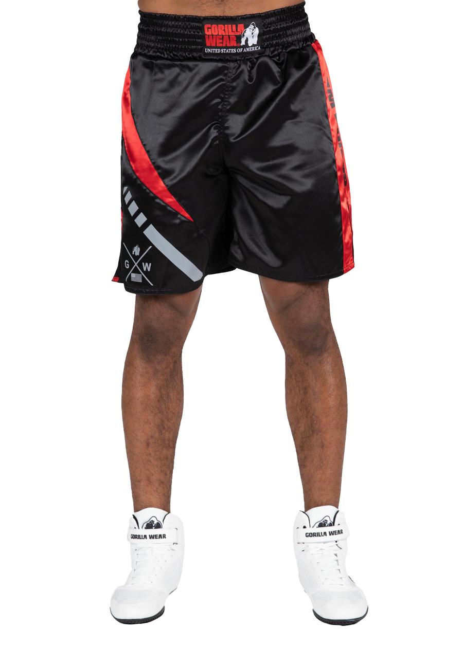 Gorilla Wear Hornell Boxing Shorts Fight Gear Black/Red
