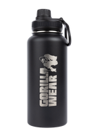 Gorilla Wear Insulated Stainless Steel Water Bottle 1000ML Shakers & Bottles Black