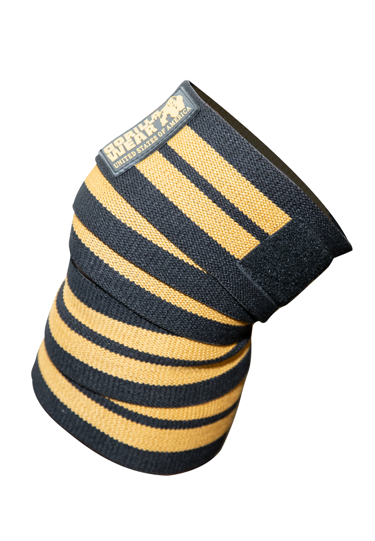Gorilla Wear Knee Wraps 200CM Lifting Straps & Wraps Black/Gold