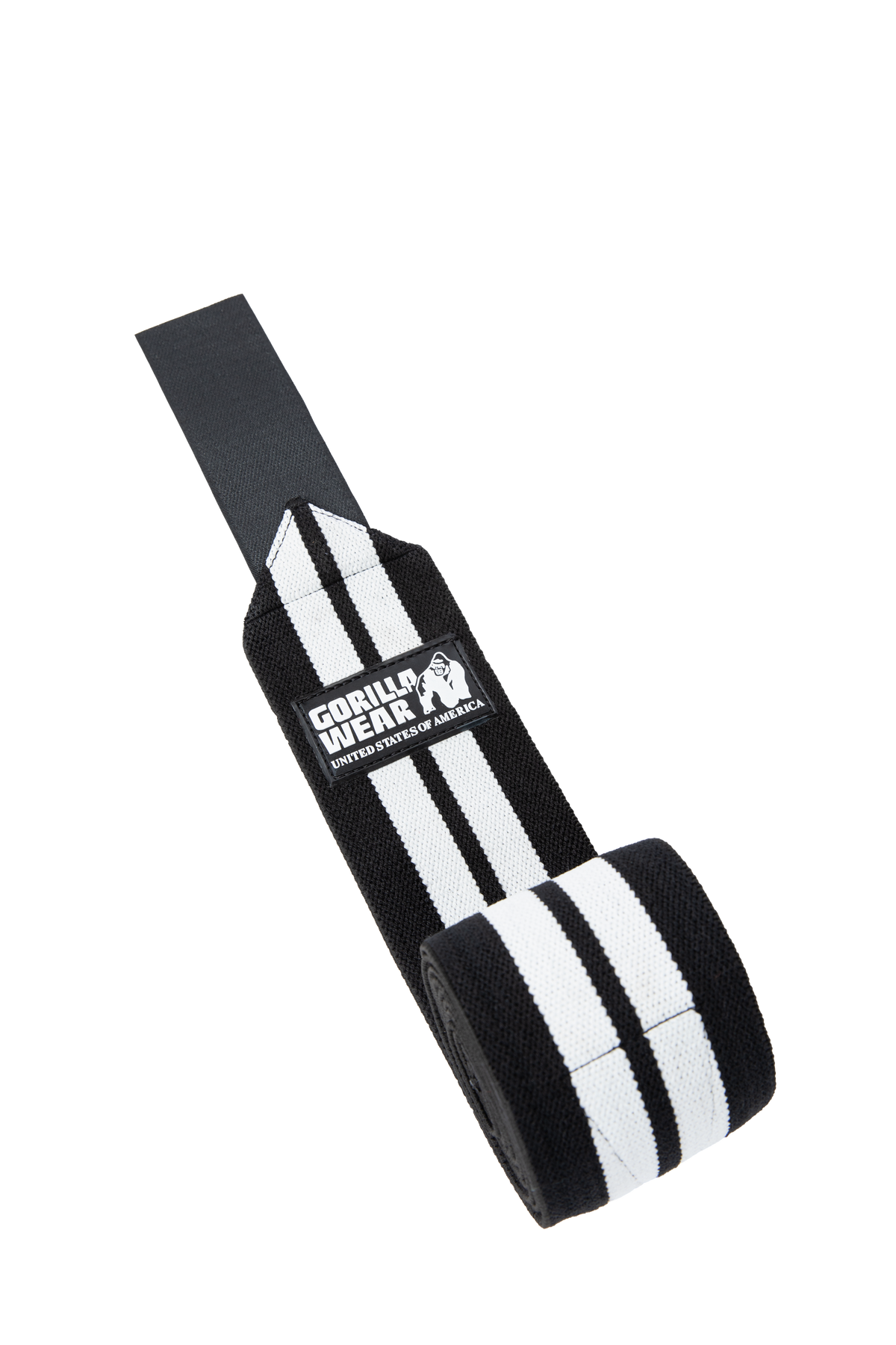 Gorilla Wear Knee Wraps 200CM Lifting Straps & Wraps Black/White