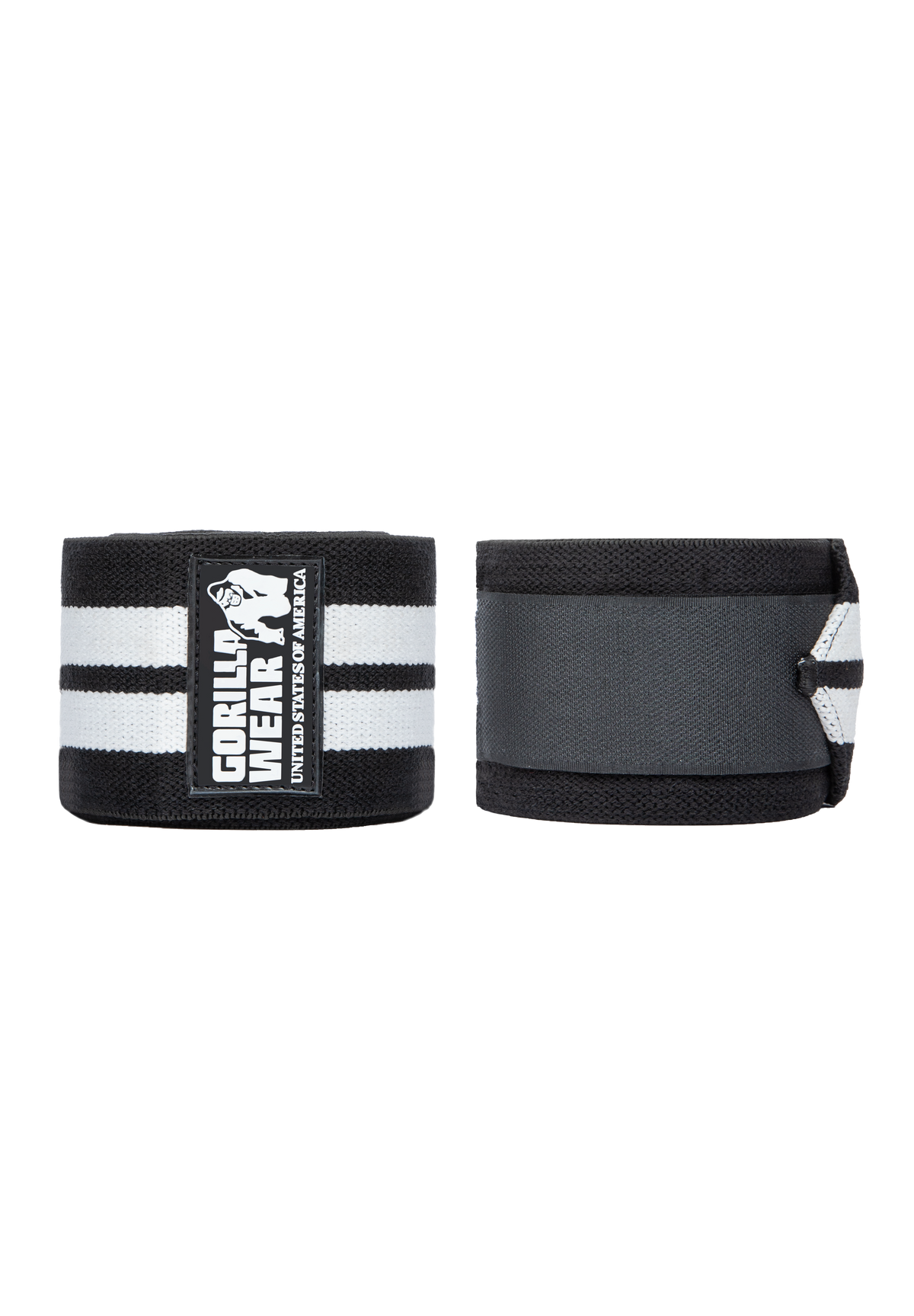 Gorilla Wear Knee Wraps 200CM Lifting Straps & Wraps Black/White