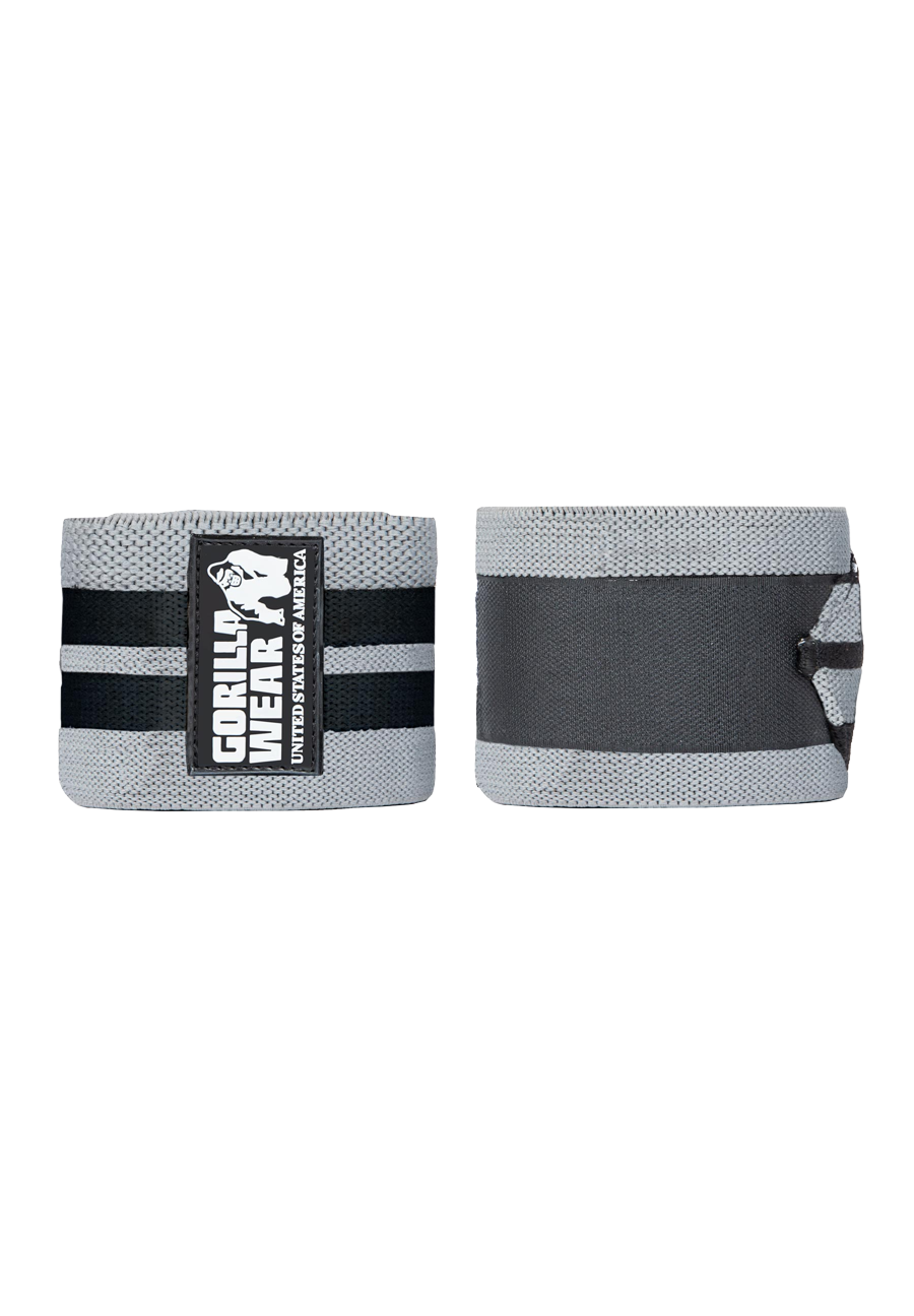 Gorilla Wear Knee Wraps 200CM - Gray/Black - Front View