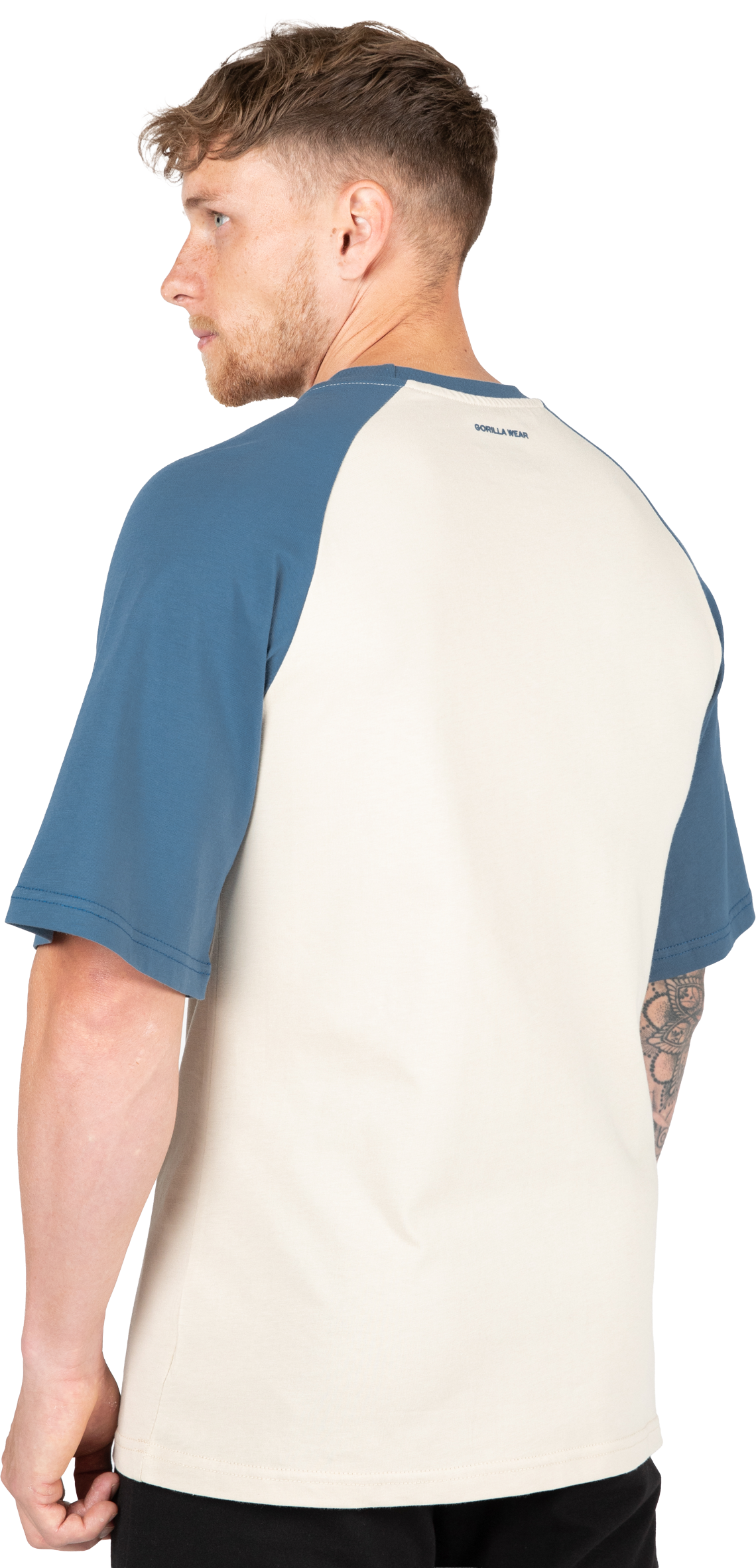 Gorilla Wear Logan Oversized T-Shirt T-Shirt & Tops Beige/Blue