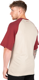 Gorilla Wear Logan Oversized T-Shirt T-Shirt & Tops Beige/Red