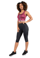 Gorilla Wear Mesa Zip Front Crop Top T-Shirt & Tops Burgundy