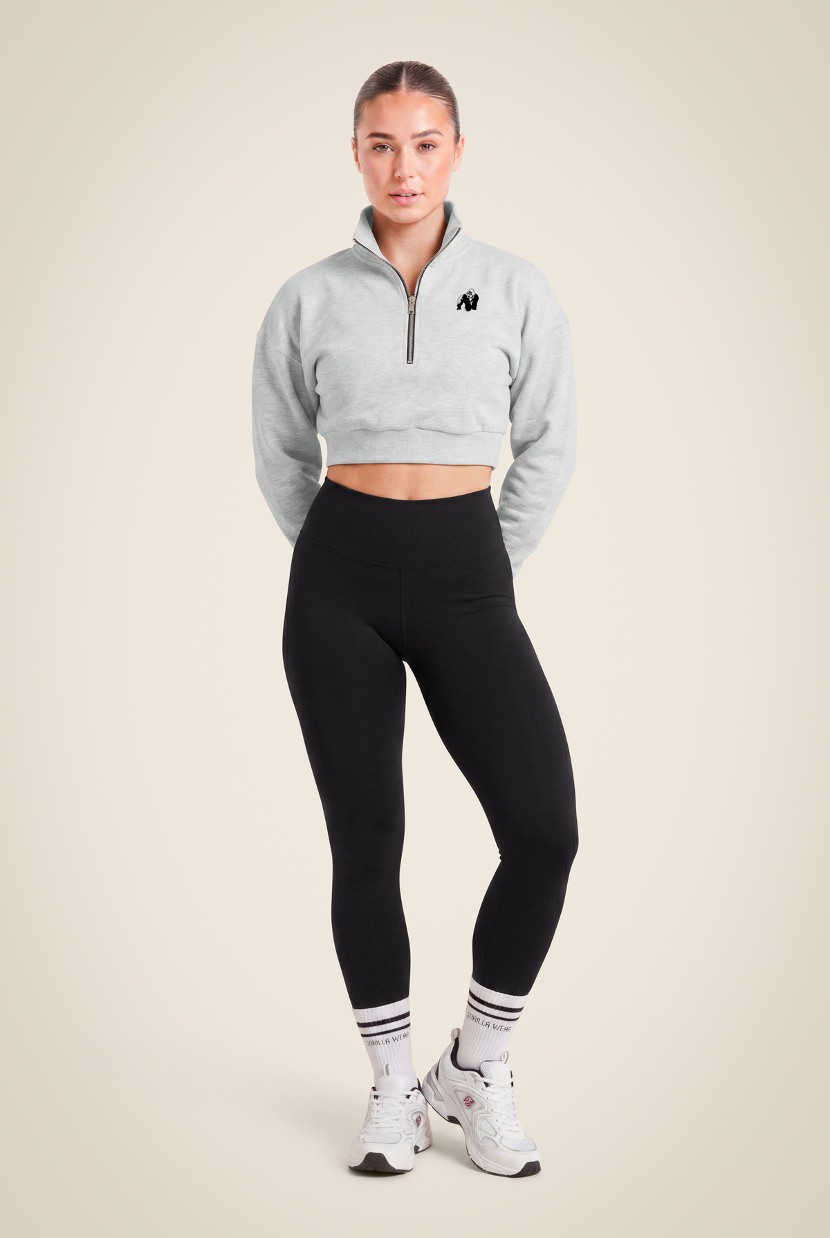 Gorilla Wear Ocala Cropped Half-Zip Sweatshirt Hoodie & Sweatshirt Gray