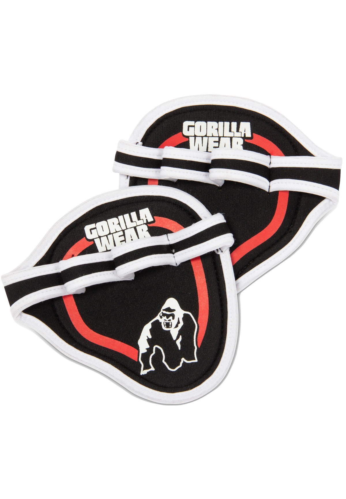 Gorilla Wear Palm Grip Pads - Black/Red - Front View