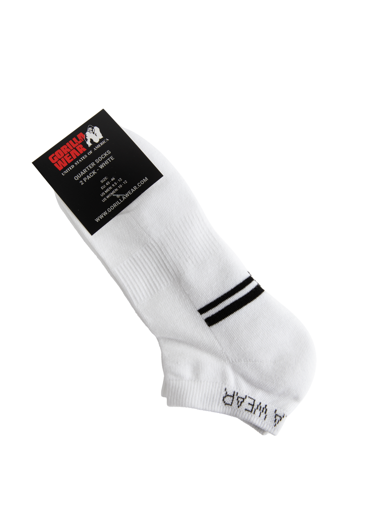Gorilla Wear Quarter Socks 2-Pack Socks White