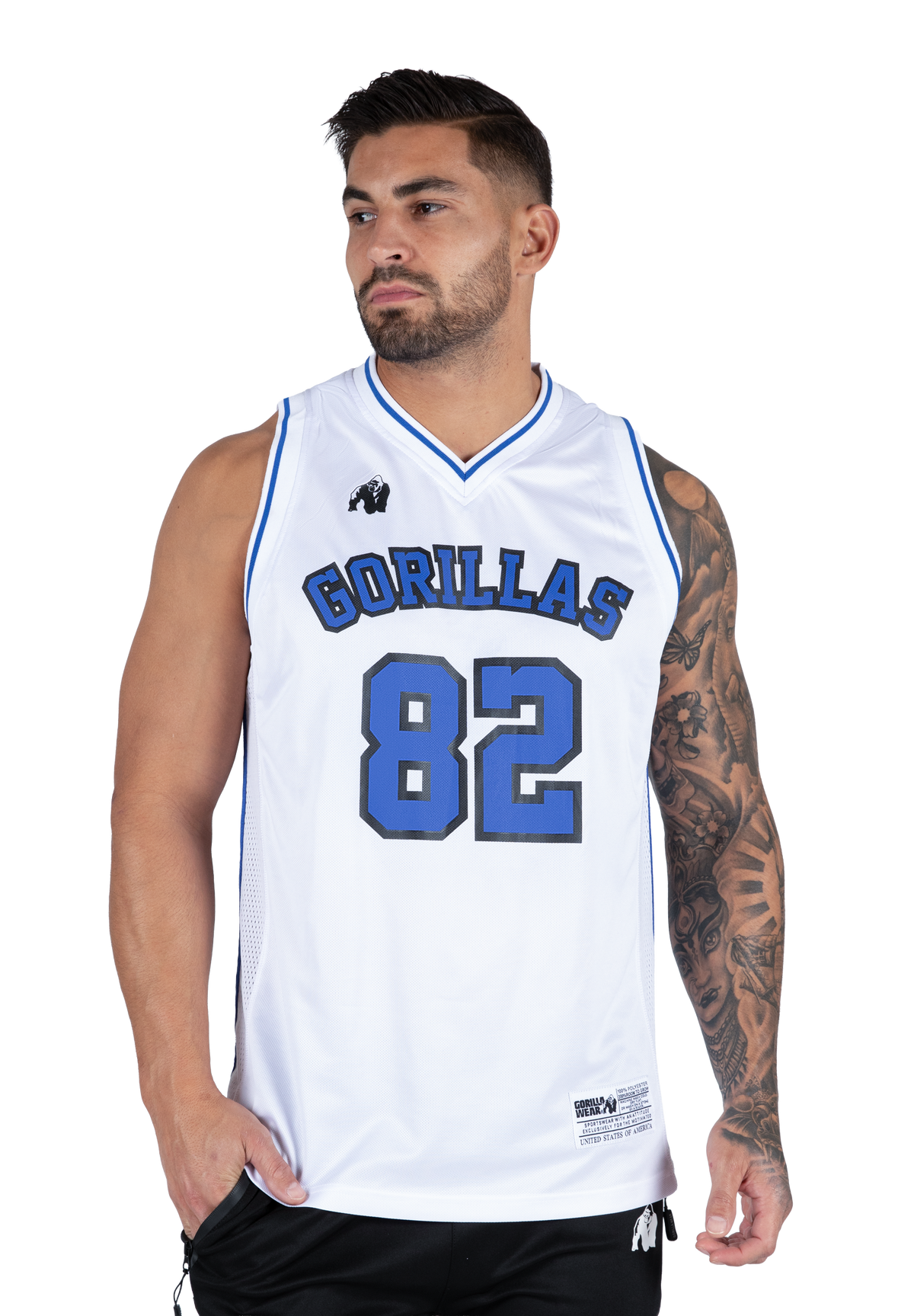 San Mateo Jersey Tank Top - White/Blue