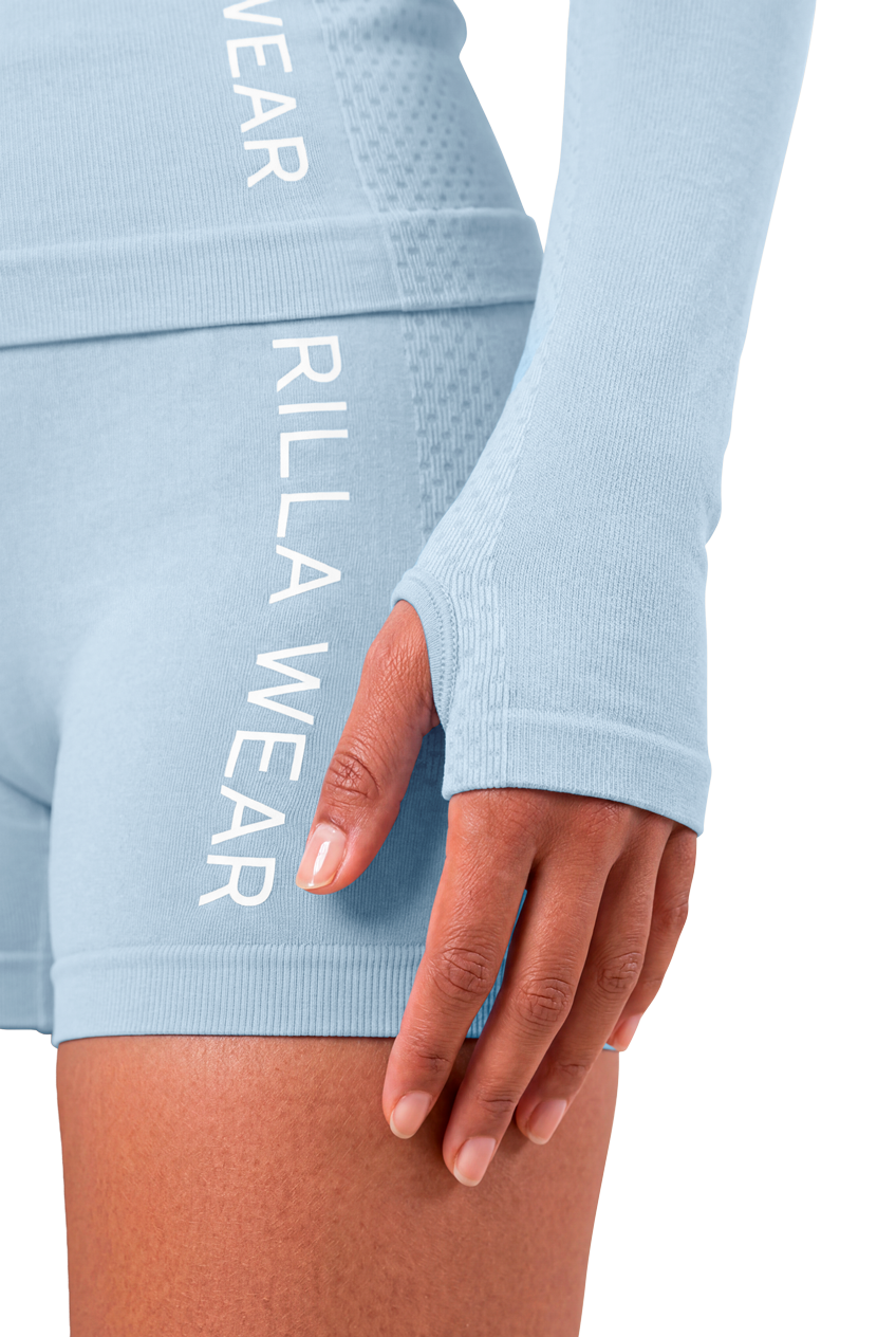 Gorilla Wear Selah Seamless Long Sleeve T-Shirt & Tops Light Blue