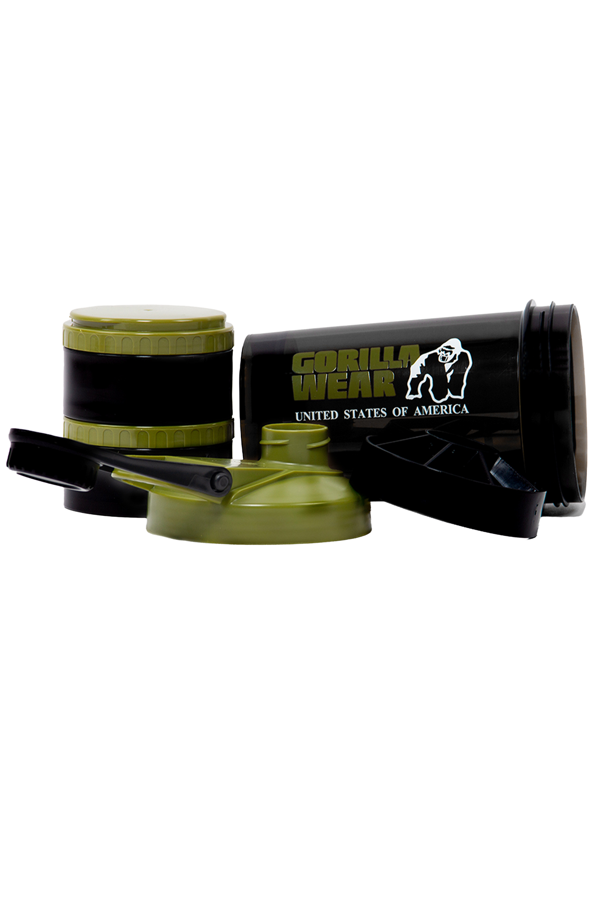 Gorilla Wear Shaker 2 GO 500ML Shakers & Bottles Black/Army Green
