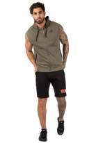 Gorilla Wear Springfield S/L Zipped Hoodie - Army Green - Full Body